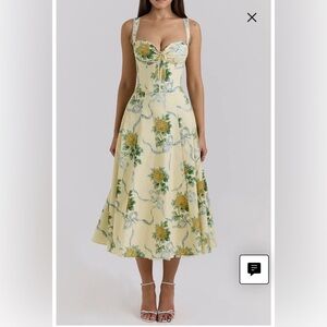 House of CB Rosalee Yellow Floral Dress